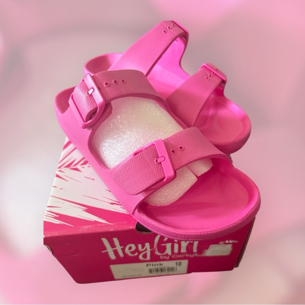 Corkys Hey Girl Waterslide Slip-on Adjustable Waterproof Slide Sandal PINK 10 - Picture 6 of 9